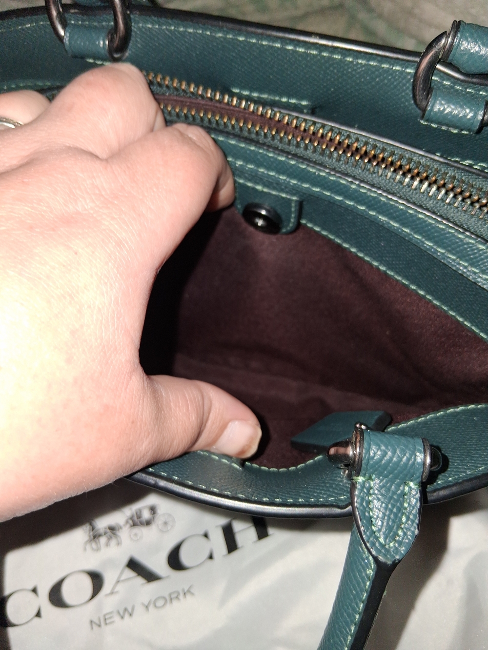 Coach Mini Lillie Carryall- Structured Leather Shoulder Bag - Picture 4 of 8